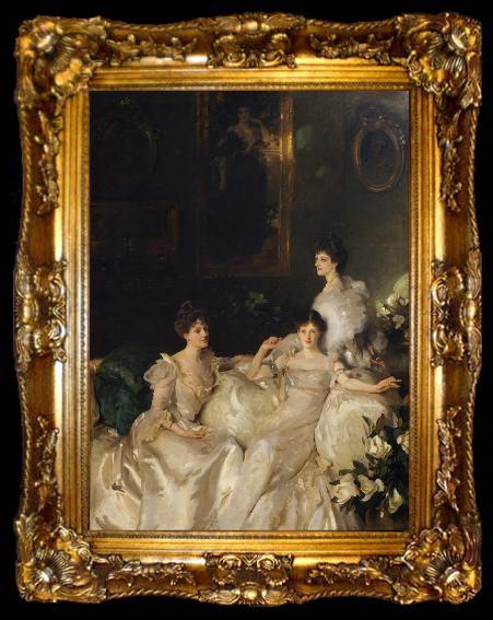 framed  John Singer Sargent The Wyndham Sisters Lady Elcho,Mrs.Adeane,and Mrs.Tennanet (mk18), ta009-2